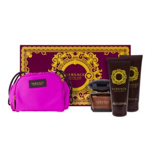 Versace Crystal Noir EDT 4-Piece Gift Set With BL,SG & Make up case