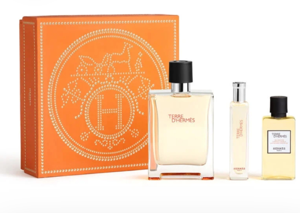 Terre D’Hermes Pure Perfume 3-Piece Gift Set With Mini Perfume & SG