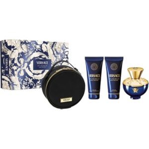 Versace Pour Femme Dylan Blue EDP 4-Piece Gift Set With SL,SG & Makeup Case