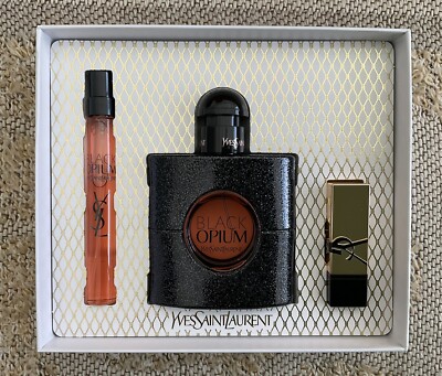 Black Opium 3-Piece Gift Set With Mini Perfume & Lipstick