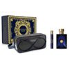 Versace Pour Homme EDT Dylan Blue 3-Piece Gift Set With Mini Perfume & Trousse