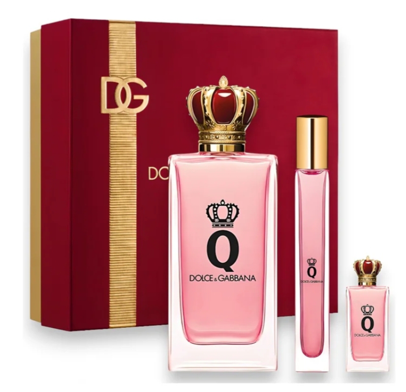 D&G Q EDP 3pcs Women Gift Set with Two Mini Perfumes