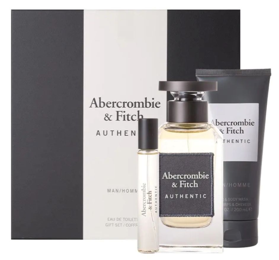 Abercrombie & Fitch Authentic Men EDT 3-Piece Gift Set With Body wash & Mini perfume