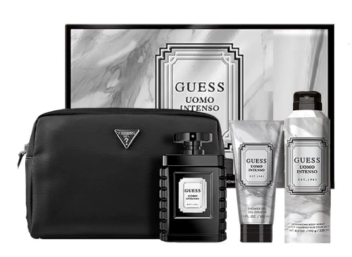Guess Uomo Intenso Men EDP 4-Piece Gift Set With SG & BS & Pouch
