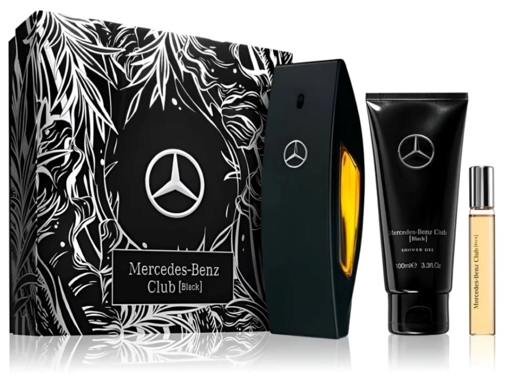 Mercedes-Benz Club Black Men EDT 3-Piece Gift Set With SG & Mini Perfume