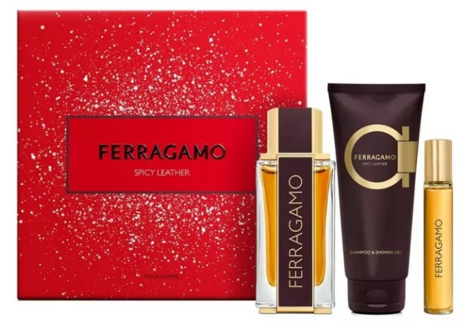 Spicy Leather Parfum Men 3-Piece Gift Set With SG Plus Mini Perfume