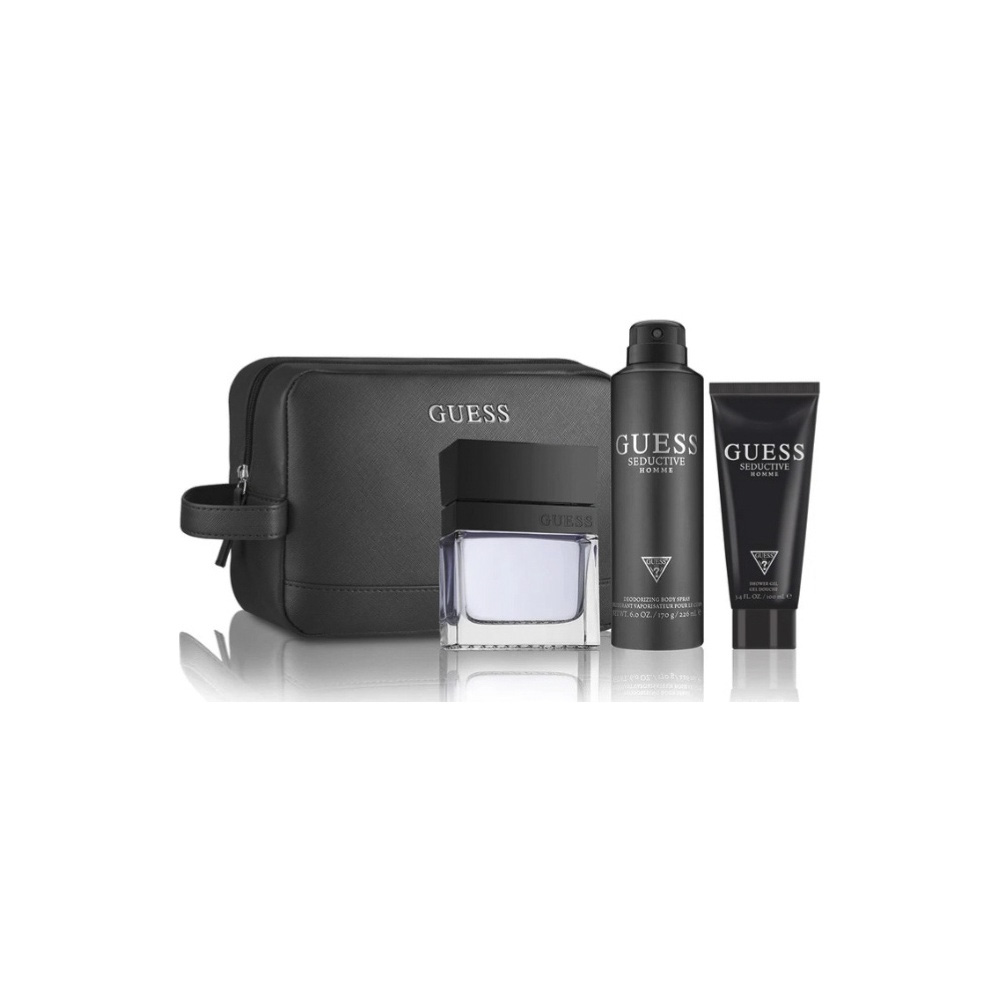 Guess Seductive Homme EDT 4-Piece Gift Set With SG & BS & Pouch
